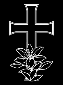 Крест с лилией - картинки для гравировки